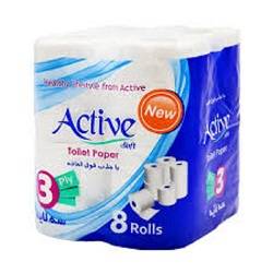 دستمال توالت 8قلو اکتیو